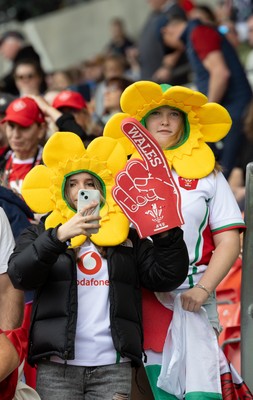300825 - Canada v Wales, Women’s Rugby World Cup - Wales supporters at the match