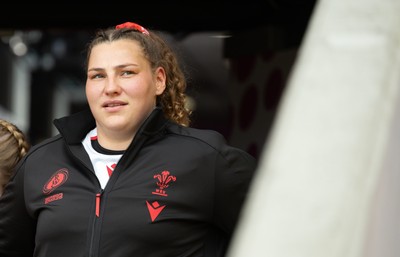 300825 - Canada v Wales, Women’s Rugby World Cup - Gwenllian Pyrs of Wales runs out on her 50th cap