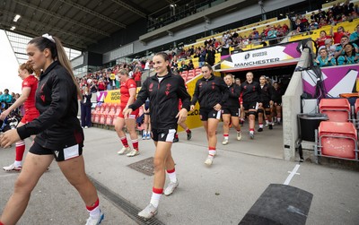 300825 - Canada v Wales, Women’s Rugby World Cup - Jasmine Joyce-Butchers of Wales walks out at the start of the match