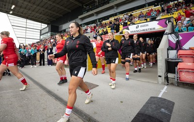 300825 - Canada v Wales, Women’s Rugby World Cup - Courtney Keight of Wales walks out at the start of the match