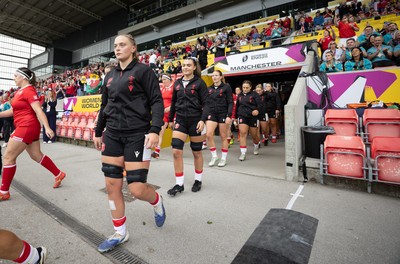 300825 - Canada v Wales, Women’s Rugby World Cup - Tilly Vucaj of Wales walks out at the start of the match