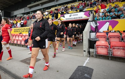 300825 - Canada v Wales, Women’s Rugby World Cup - Maisie Davies of Wales walks out at the start of the match