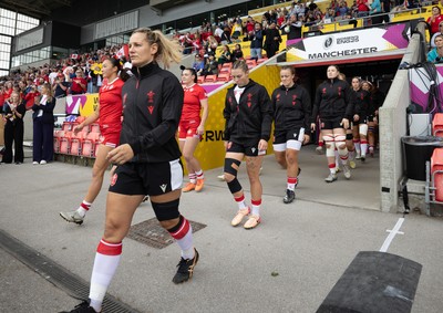 300825 - Canada v Wales, Women’s Rugby World Cup - Kerin Lake of Wales walks out at the start of the match