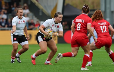 300825 - Canada v Wales, Women’s Rugby World Cup - Maisie Davies of Wales charges forward