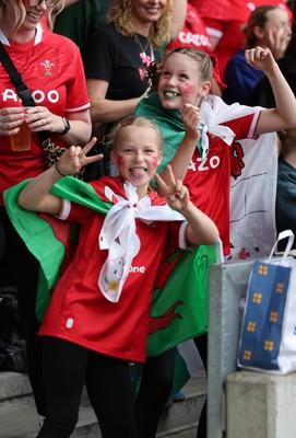 300825 - Canada v Wales, Women’s Rugby World Cup - Wales supporters at the match