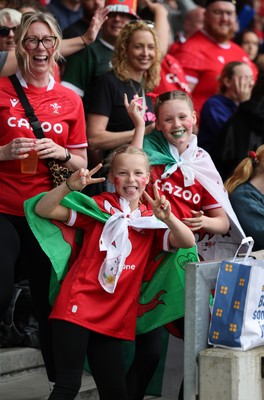 300825 - Canada v Wales, Women’s Rugby World Cup - Wales supporters at the match