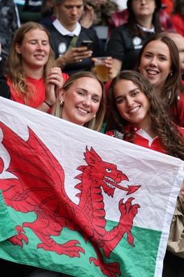 300825 - Canada v Wales, Women’s Rugby World Cup - Wales supporters at the match