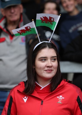 300825 - Canada v Wales, Women’s Rugby World Cup - Wales supporters at the match