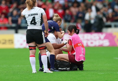 300825 - Canada v Wales, Women’s Rugby World Cup - Gwennan Williams, Wales Women team doctor treats Sisilia Tuipulotu of Wales