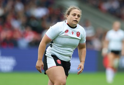 300825 - Canada v Wales, Women’s Rugby World Cup - Jenni Scoble of Wales