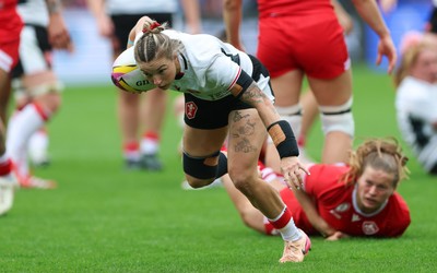 300825 - Canada v Wales, Women’s Rugby World Cup - Keira Bevan of Wales