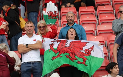 300825 - Canada v Wales, Women’s Rugby World Cup - Wales supporters at the end of the match