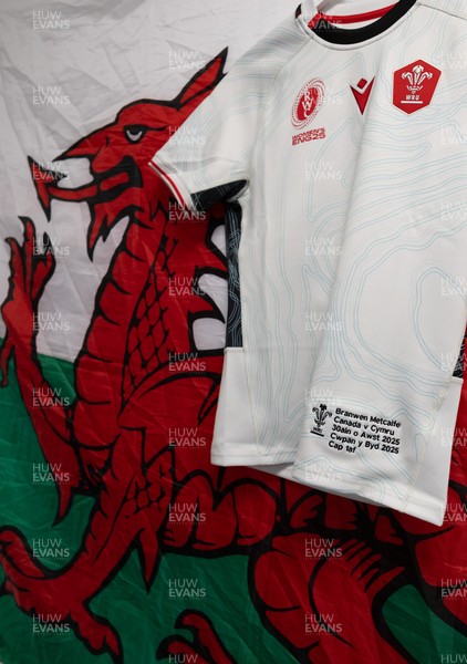 300825 - Canada v Wales, Women’s Rugby World Cup - Branwen Metcalfe of Wales’ match shirt in the Wales team changing room set for her first cap against Canada