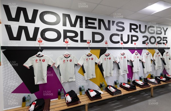 300825 - Canada v Wales, Women’s Rugby World Cup - The Wales team changing room set for Canada v Wales