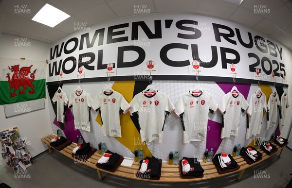 300825 - Canada v Wales, Women’s Rugby World Cup - The Wales team changing room set for Canada v Wales