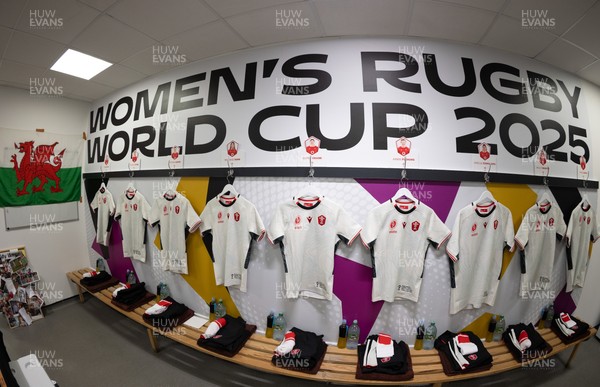 300825 - Canada v Wales, Women’s Rugby World Cup - The Wales team changing room set for Canada v Wales