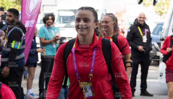 300825 - Canada v Wales, Women’s Rugby World Cup - Branwen Metcalfe of Wales arrives at the stadium ahead of the match against Canada