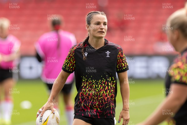 300825 - Canada v Wales, Women’s Rugby World Cup - Jasmine Joyce-Butchers of Wales during warm up ahead of the match