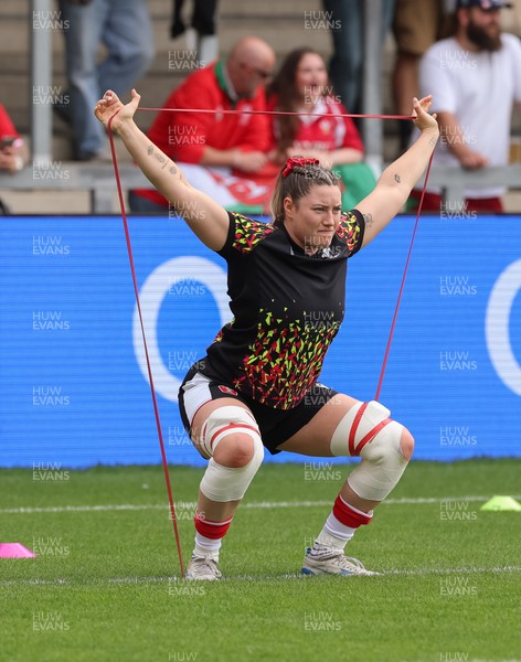 300825 - Canada v Wales, Women’s Rugby World Cup - Gwen Crabb of Wales during warm up ahead of the match