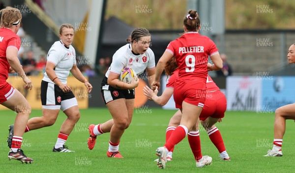 300825 - Canada v Wales, Women’s Rugby World Cup - Maisie Davies of Wales charges forward