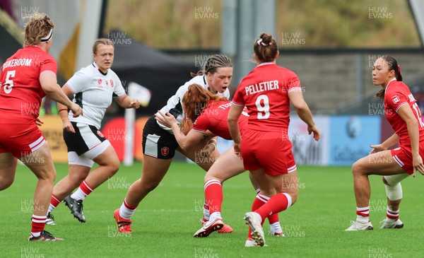 300825 - Canada v Wales, Women’s Rugby World Cup - Maisie Davies of Wales charges forward