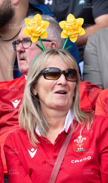 300825 - Canada v Wales, Women’s Rugby World Cup - Wales supporters at the match