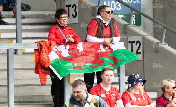 300825 - Canada v Wales, Women’s Rugby World Cup - Wales supporters at the match
