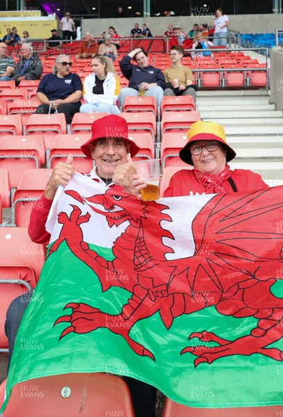 300825 - Canada v Wales, Women’s Rugby World Cup - Wales supporters at the match