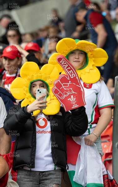 300825 - Canada v Wales, Women’s Rugby World Cup - Wales supporters at the match