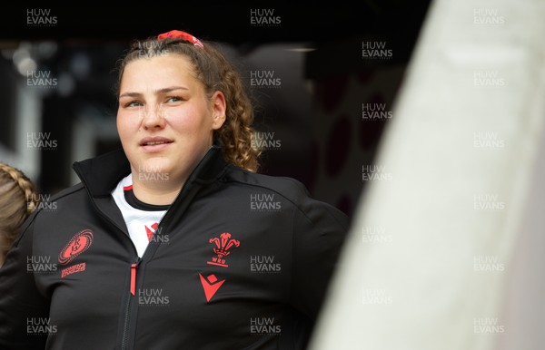 300825 - Canada v Wales, Women’s Rugby World Cup - Gwenllian Pyrs of Wales runs out on her 50th cap