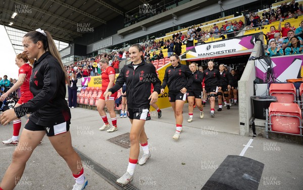 300825 - Canada v Wales, Women’s Rugby World Cup - Jasmine Joyce-Butchers of Wales walks out at the start of the match