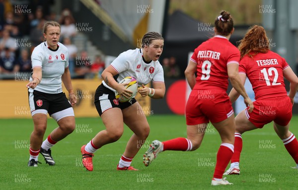 300825 - Canada v Wales, Women’s Rugby World Cup - Maisie Davies of Wales charges forward