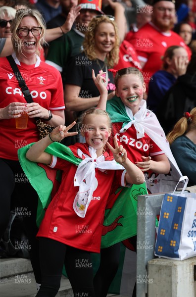 300825 - Canada v Wales, Women’s Rugby World Cup - Wales supporters at the match