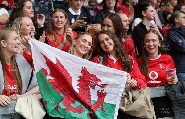 300825 - Canada v Wales, Women’s Rugby World Cup - Wales supporters at the match