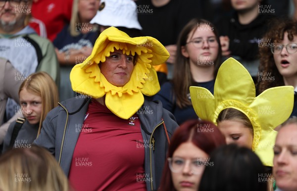 300825 - Canada v Wales, Women’s Rugby World Cup - Wales supporters at the match