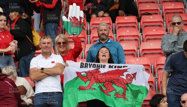 300825 - Canada v Wales, Women’s Rugby World Cup - Wales supporters at the end of the match