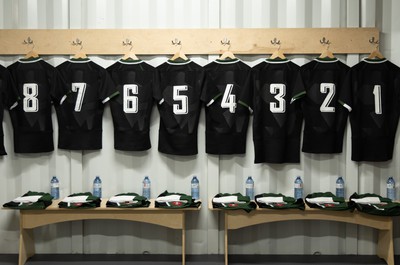 270822 - Canada Women v Wales Women, Summer 15’s World Cup Warm up match - Wales match playing kit is set out in the changing room ahead of the match