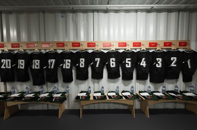 270822 - Canada Women v Wales Women, Summer 15’s World Cup Warm up match - Wales match kit hangs in the changing room