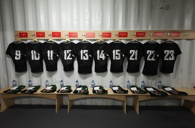 270822 - Canada Women v Wales Women, Summer 15’s World Cup Warm up match - Wales match kit hangs in the changing room