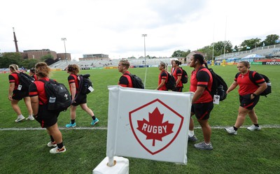 270822 - Canada Women v Wales Women, Summer 15’s World Cup Warm up match - Players arrive at the ground ahead of the match