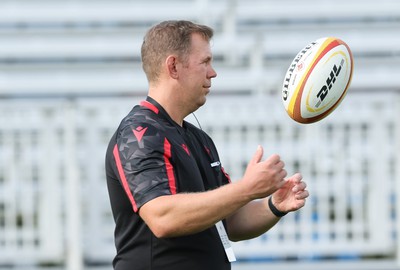 270822 - Canada Women v Wales Women, Summer 15’s World Cup Warm up match - Wales head coach Ioan Cunningham during warm up