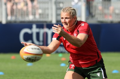 270822 - Canada Women v Wales Women, Summer 15’s World Cup Warm up match - Carys Williams-Morris of Wales during warm up