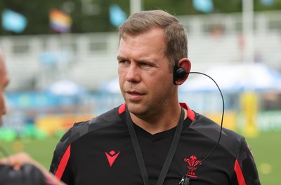 270822 - Canada Women v Wales Women, Summer 15’s World Cup Warm up match - Wales head coach Ioan Cunningham during warm up