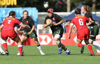 270822 - Canada Women v Wales Women, Summer 15’s World Cup Warm up match - Donna Rose of Wales charges forward