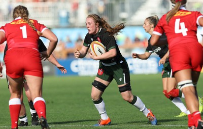 270822 - Canada Women v Wales Women, Summer 15’s World Cup Warm up match - Abbie Fleming of Wales charges forward