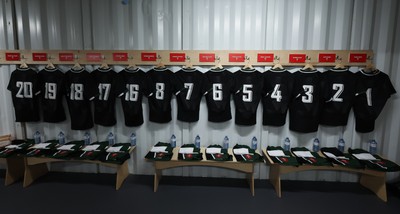 270822 - Canada Women v Wales Women, Summer 15’s World Cup Warm up match - The  prepared match kit is laid out ahead of the teams arrival