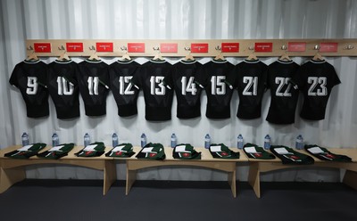 270822 - Canada Women v Wales Women, Summer 15’s World Cup Warm up match - The  prepared match kit is laid out ahead of the teams arrival