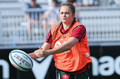 270822 - Canada Women v Wales Women, Summer 15’s World Cup Warm up match - Caitlin Lewis of Wales warms up ahead of the match