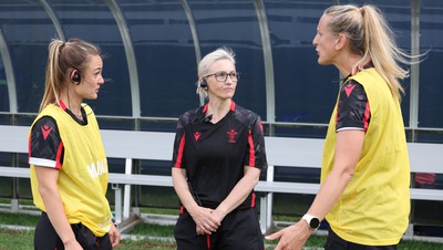 270822 - Canada Women v Wales Women, Summer 15’s World Cup Warm up match - medical staff Cara Jones, Dr Steph Faulkes and Jo Perkins