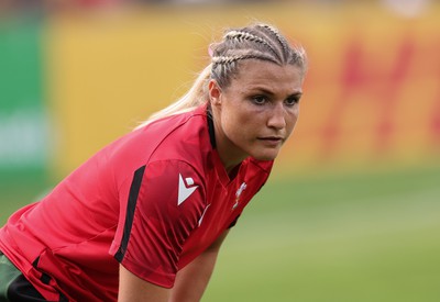 270822 - Canada Women v Wales Women, Summer 15’s World Cup Warm up match - Lowri Norkett of Wales during warm up